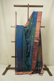 Peacock Blue Maheshwari Saree - SRPBMS1281