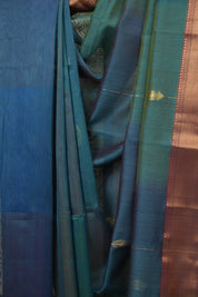 Peacock Blue Maheshwari Saree - SRPBMS1281