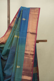 Peacock Blue Maheshwari Saree - SRPBMS1281