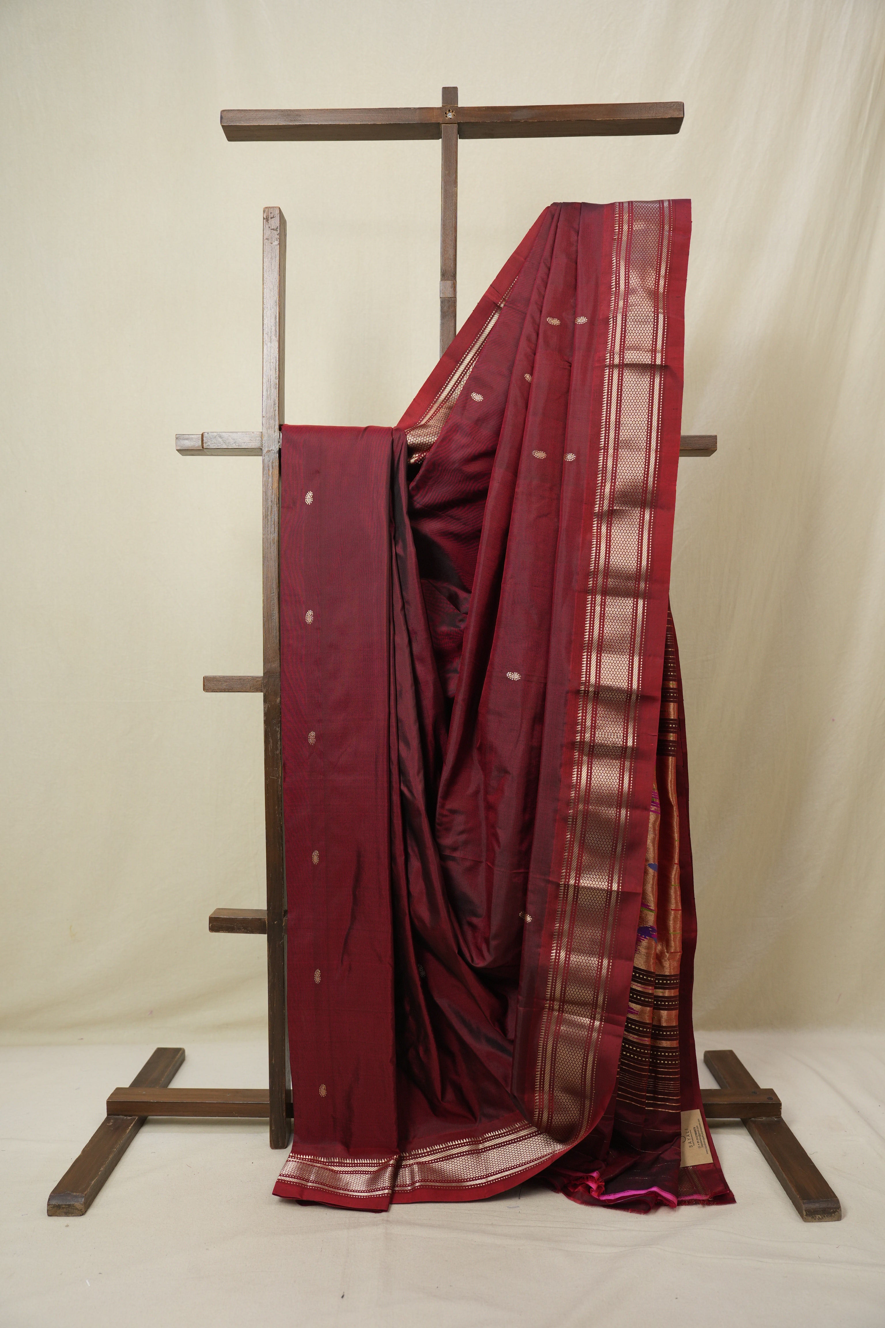 Maroon Silk Paithani Saree - SRMSPS785