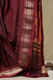 Maroon Silk Paithani Saree - SRMSPS785