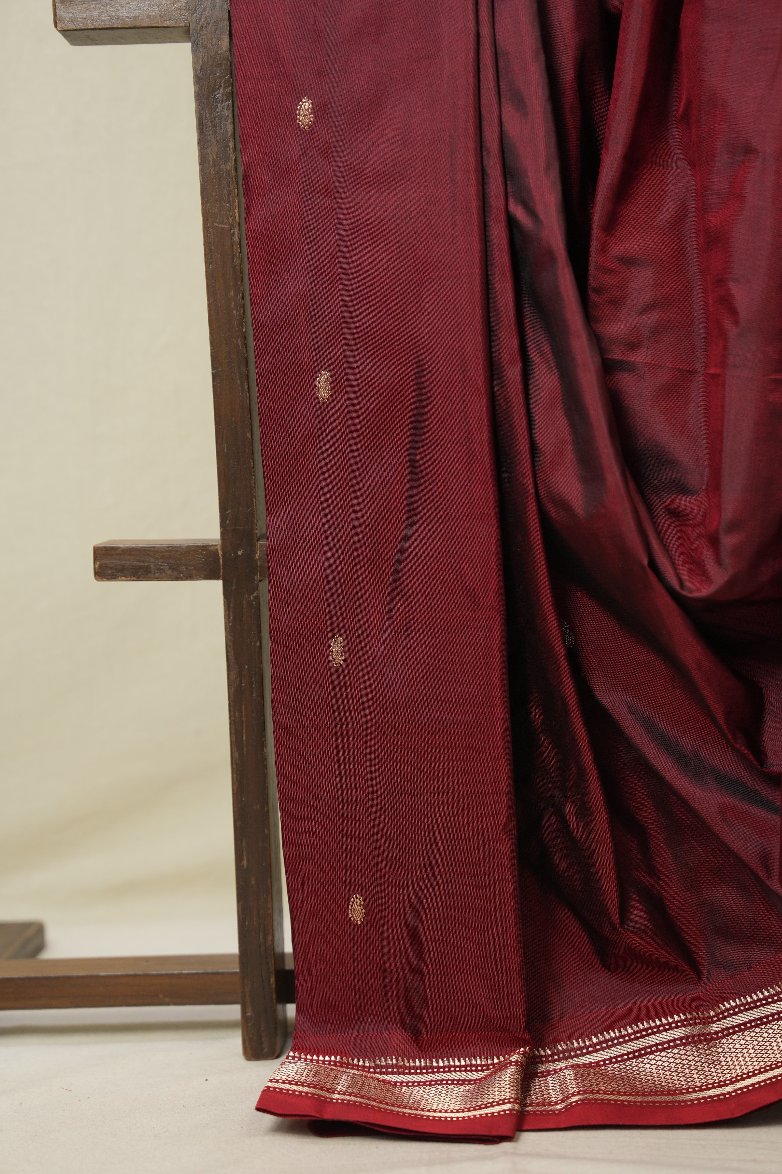 Maroon Silk Paithani Saree - SRMSPS785