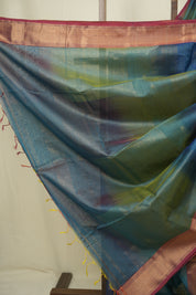 Peacock Blue Maheshwari Saree - SRPBMS1281