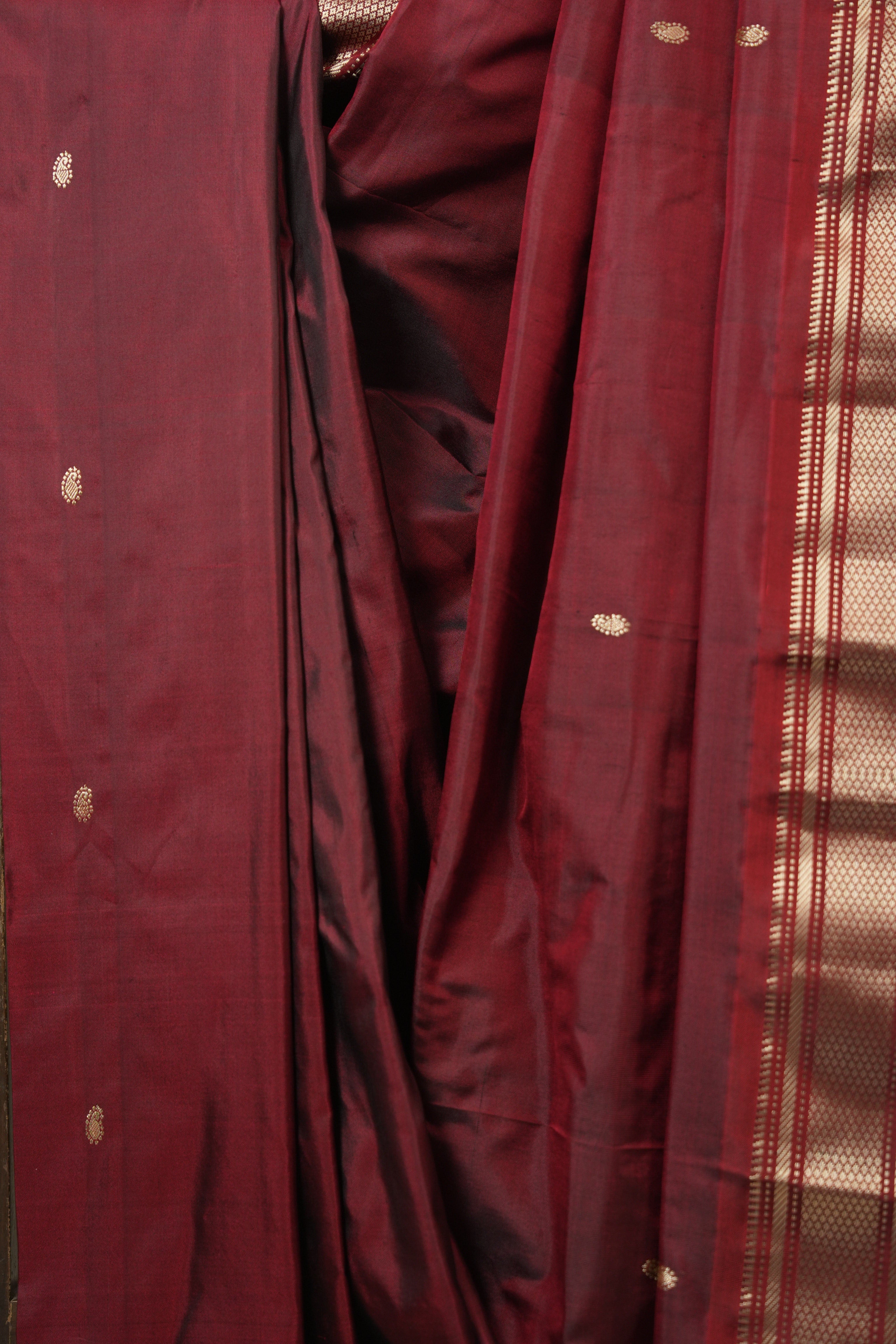 Maroon Silk Paithani Saree - SRMSPS785