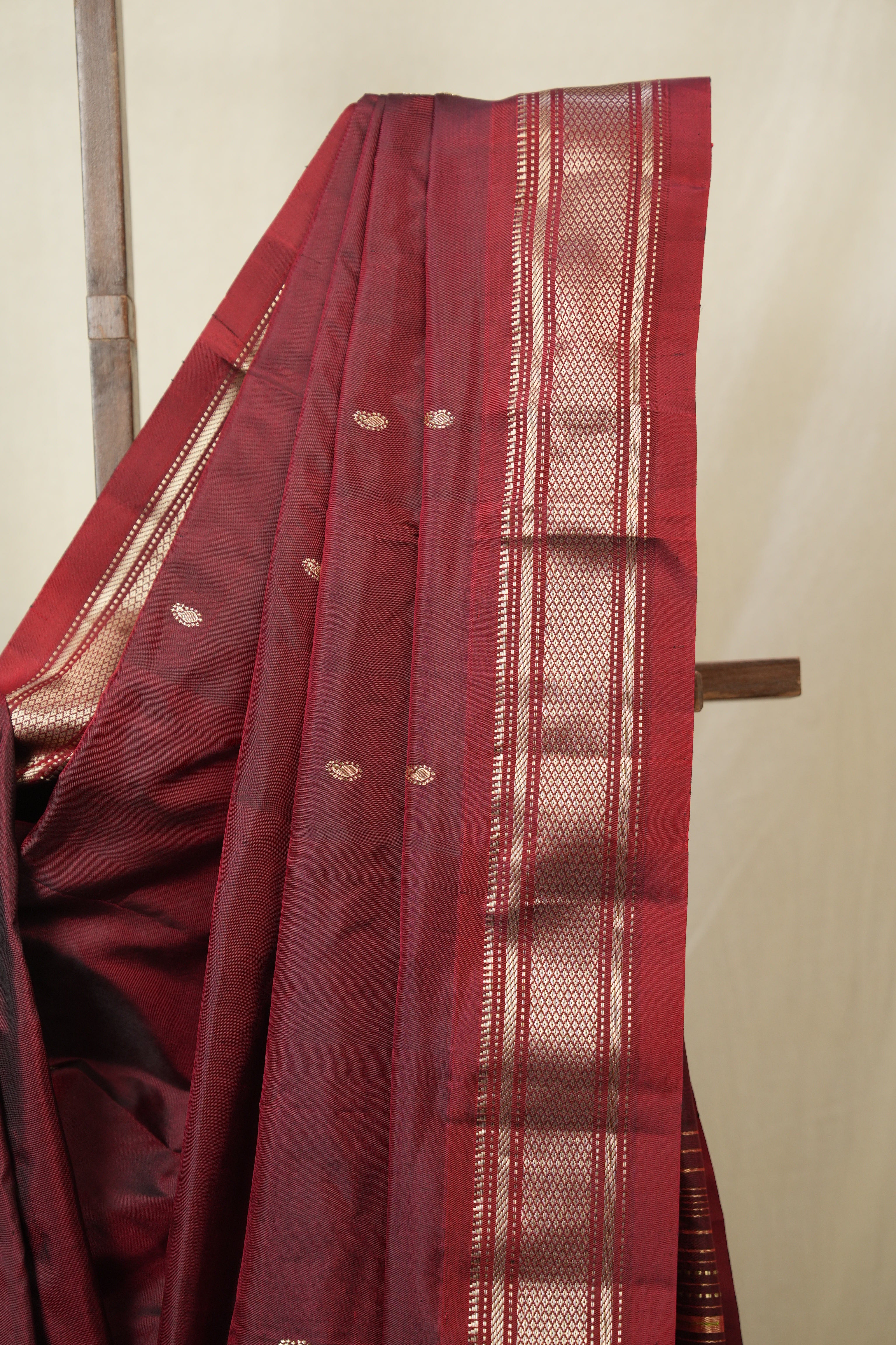 Maroon Silk Paithani Saree - SRMSPS785