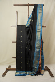 Black Silk Paithani Saree - SRBSPS789