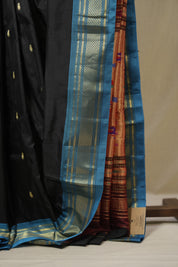 Black Silk Paithani Saree - SRBSPS789