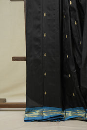 Black Silk Paithani Saree - SRBSPS789