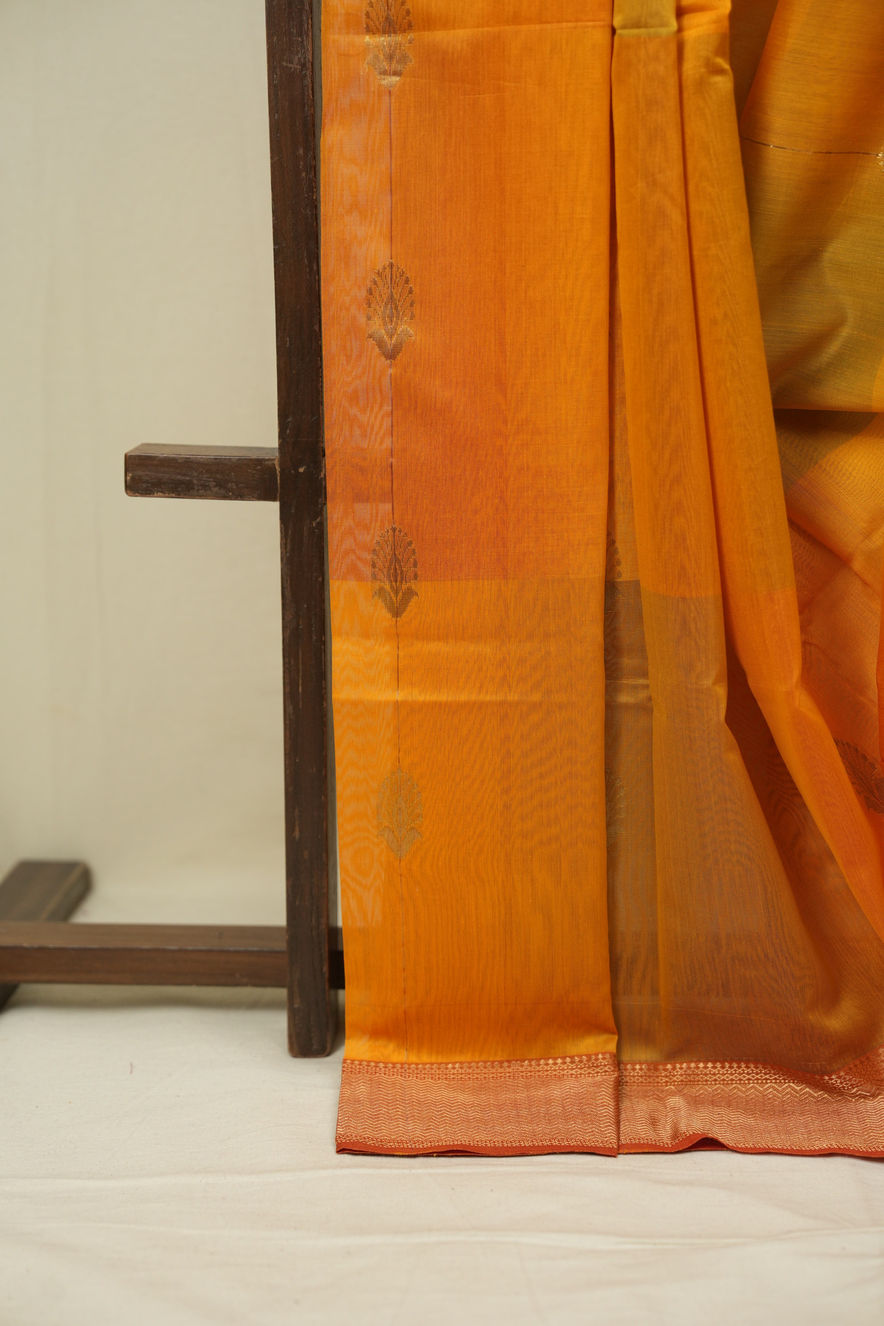 Two Tone Yellow Maheshwari Saree - SRTTYMS1284