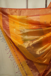Two Tone Yellow Maheshwari Saree - SRTTYMS1284