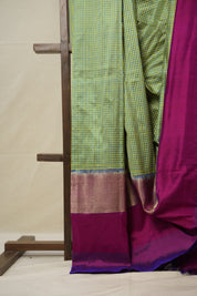 Blue Yellow Checks Pochampalli Silk Ikat Saree - SRBYCPSIS226