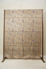Copper Machine Embroidered Tussar Silk Saree - SRCETSS1491