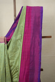 Blue Yellow Checks Pochampalli Silk Ikat Saree - SRBYCPSIS226