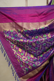 Blue Yellow Checks Pochampalli Silk Ikat Saree - SRBYCPSIS226