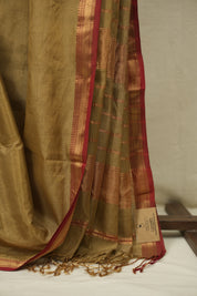 Golden Maheshwari Tissue Saree - SRGMTS764