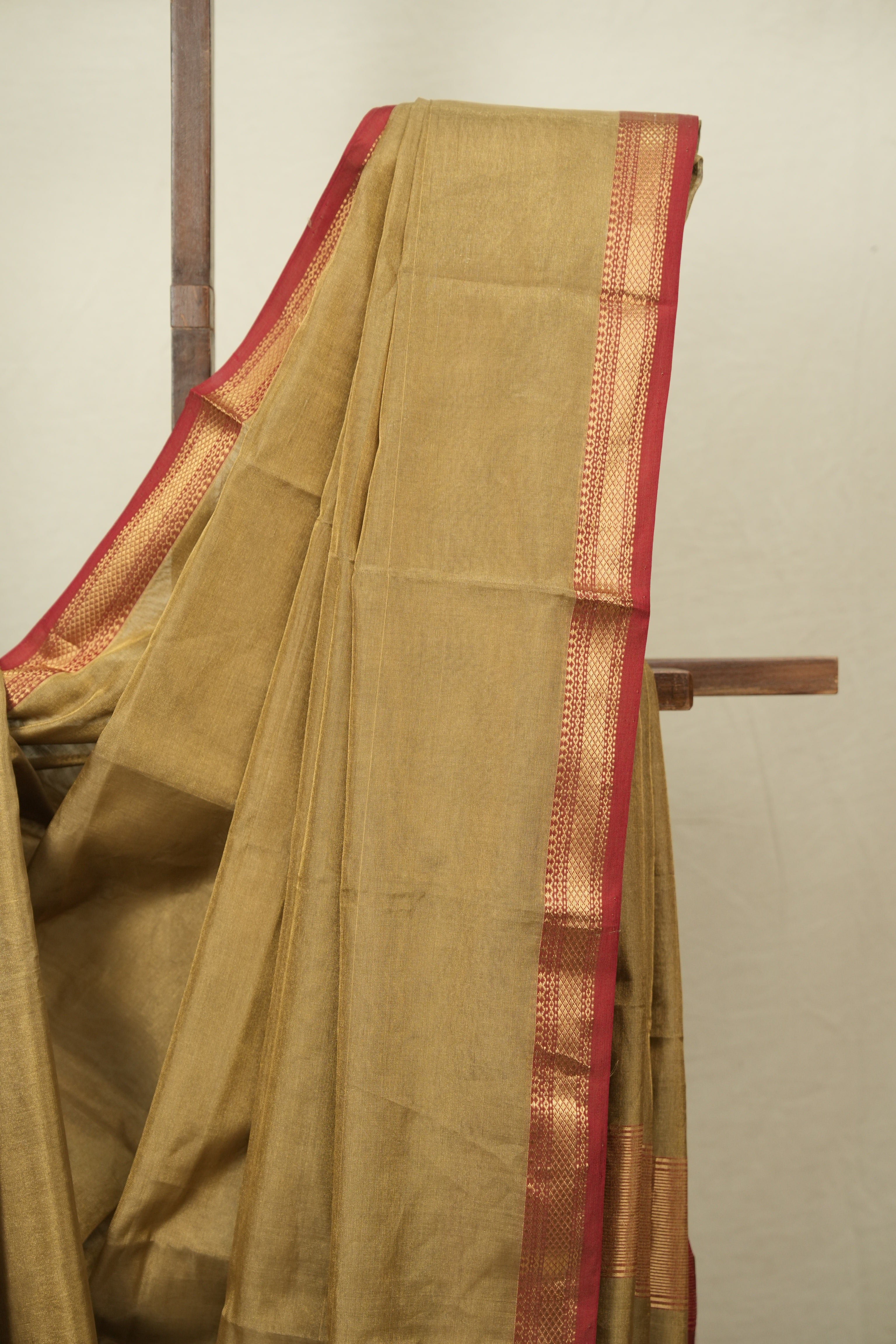 Golden Maheshwari Tissue Saree - SRGMTS764