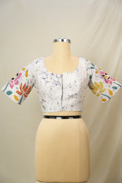 Off White Cream Cotton Blouse - SROWCCB18