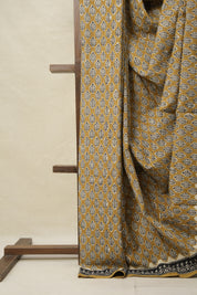 Dark Musturd HBP Cotton Saree - SRDMCS3196