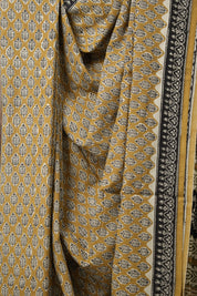 Dark Musturd HBP Cotton Saree - SRDMCS3196