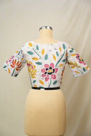 Off White Cream Cotton Blouse - SROWCCB18