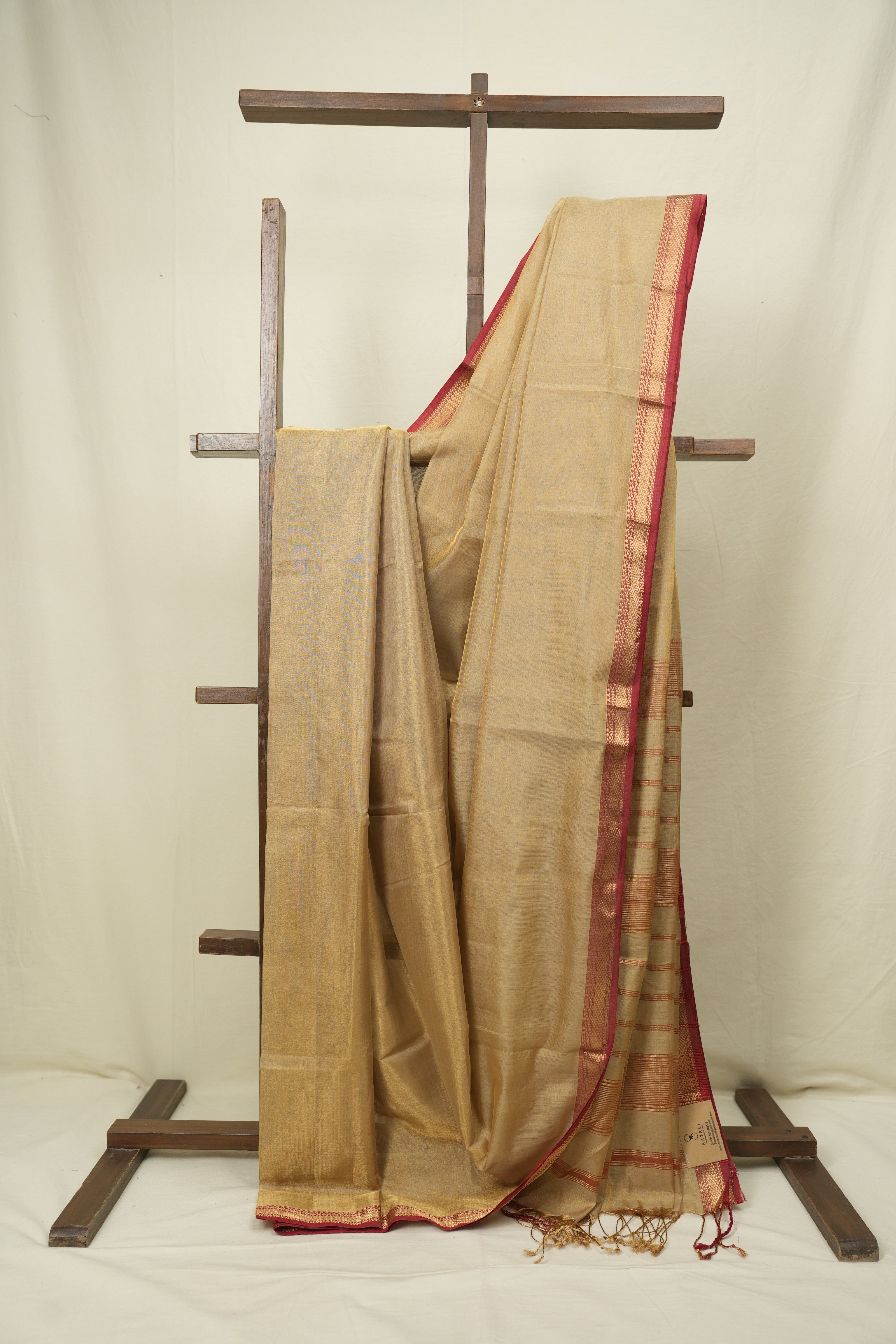 Beige Maheshwari Tissue Saree - SRBMTS765