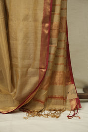 Beige Maheshwari Tissue Saree - SRBMTS765
