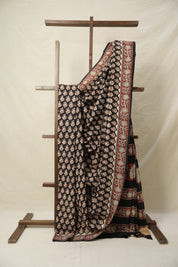 Black HBP Cotton Saree - SRBCS3142