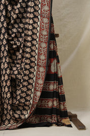 Black HBP Cotton Saree - SRBCS3142