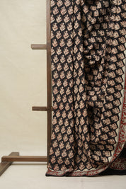 Black HBP Cotton Saree - SRBCS3142