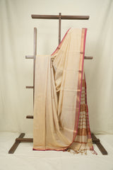 Cream Maheshwari Tissue Saree - SRCMTS766