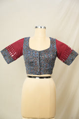 Blue HBP Ajrakh Cotton Blouse - SRBACB34