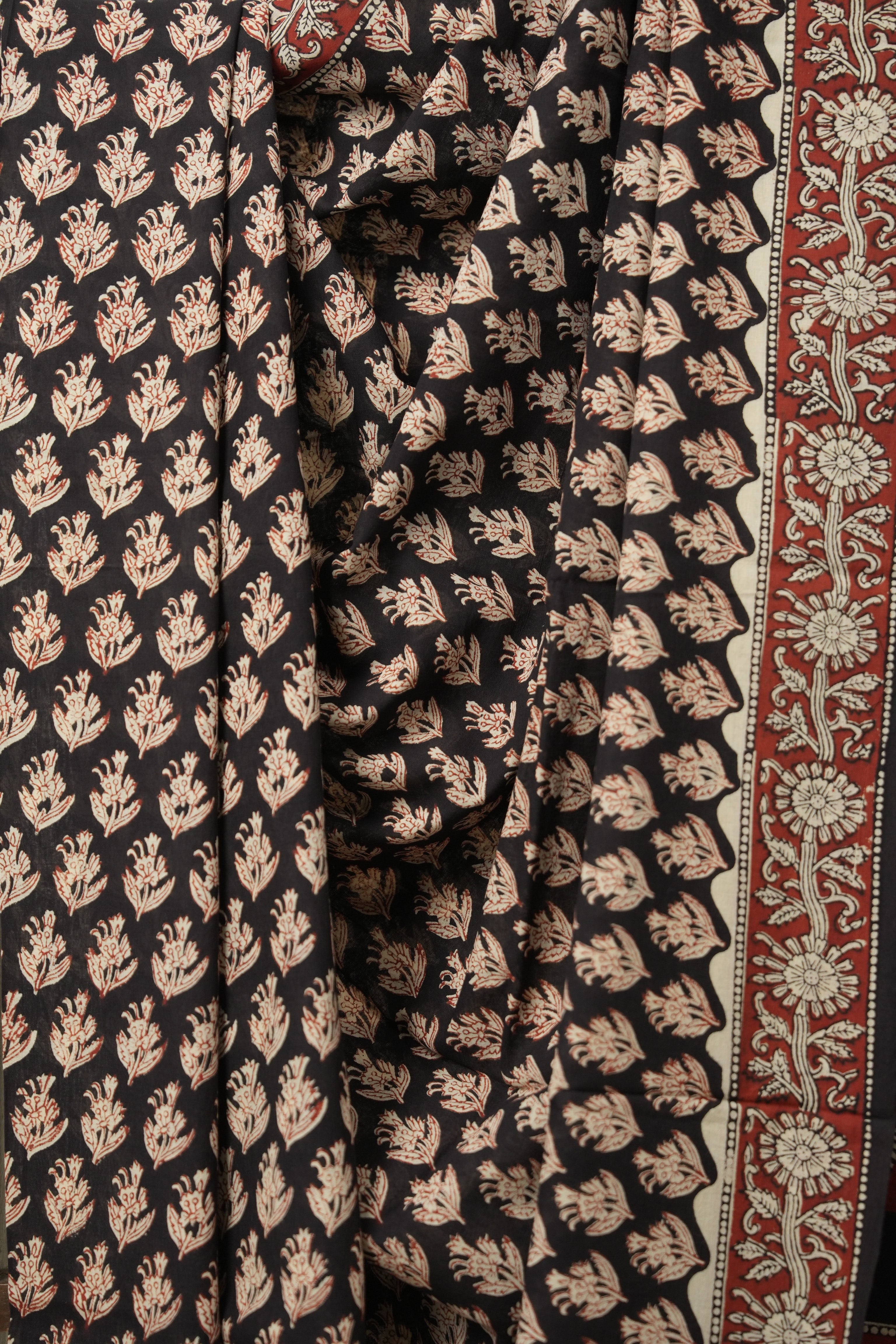 Black HBP Cotton Saree - SRBCS3142