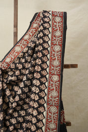 Black HBP Cotton Saree - SRBCS3142