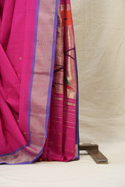 Rani Pink Cotton Paithani Saree - SRRPCPS599
