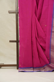 Rani Pink Cotton Paithani Saree - SRRPCPS599