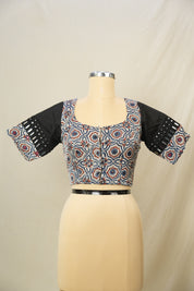 Blue Cream HBP Ajrakh Cotton Blouse - SRBCACB33