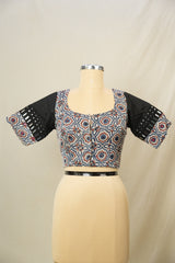 Blue Cream HBP Ajrakh Cotton Blouse - SRBCACB33