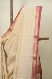Cream Maheshwari Tissue Saree - SRCMTS766