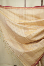 Cream Maheshwari Tissue Saree - SRCMTS766