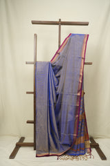Blue Maheshwari Tissue Saree - SRBMTS763