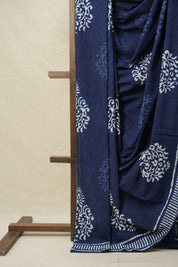 Indigo Blue HBP Cotton Saree - SRIBCS3144