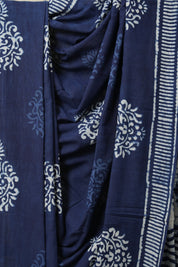 Indigo Blue HBP Cotton Saree - SRIBCS3144