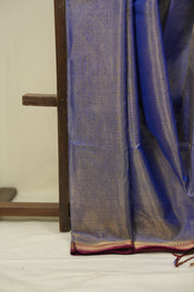Blue Maheshwari Tissue Saree - SRBMTS763