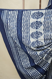 Indigo Blue HBP Cotton Saree - SRIBCS3144