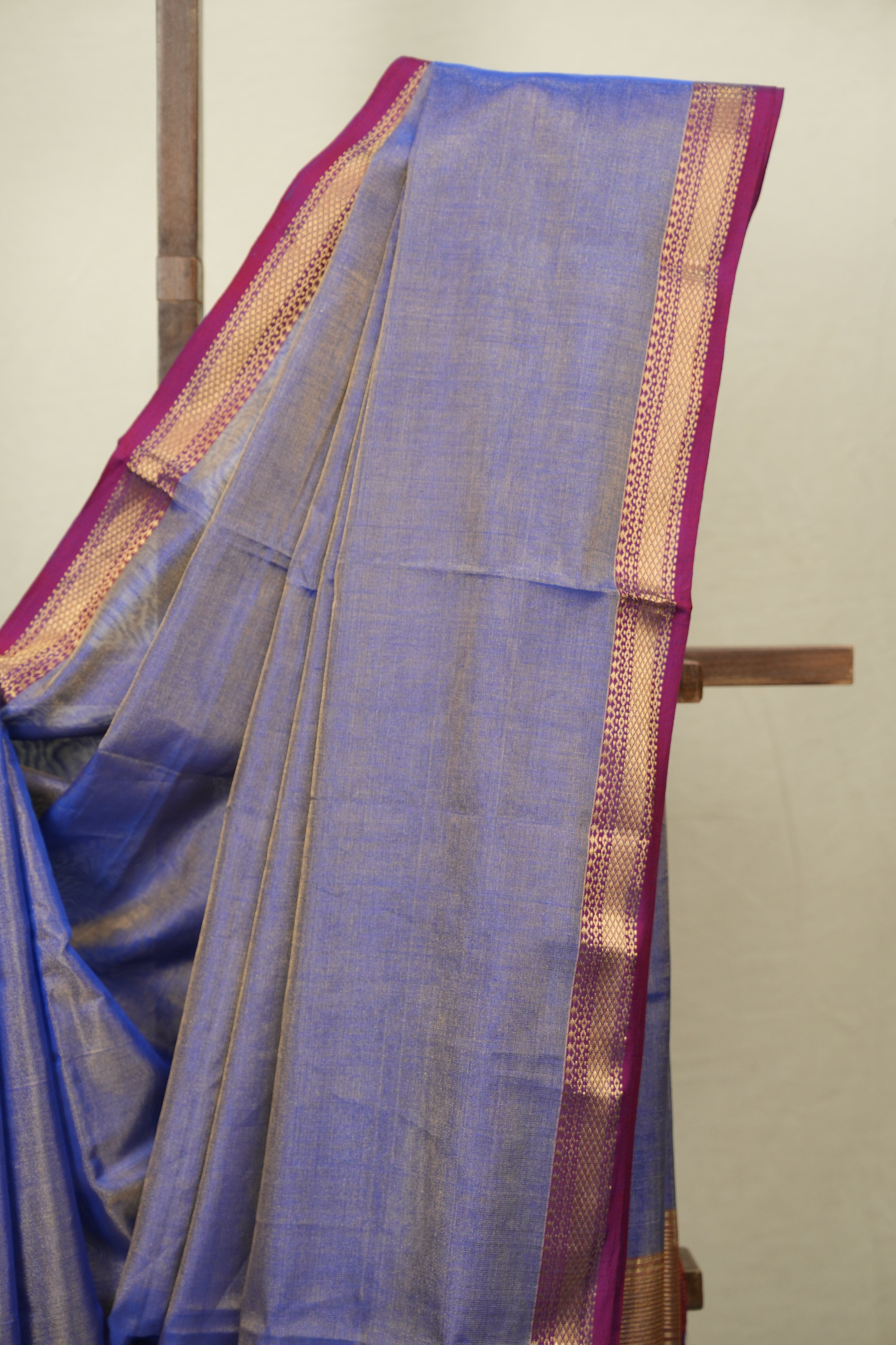 Blue Maheshwari Tissue Saree - SRBMTS763