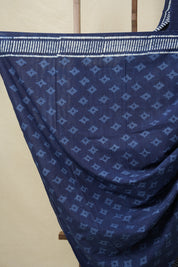 Indigo Blue HBP Cotton Saree - SRIBCS3144