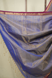 Blue Maheshwari Tissue Saree - SRBMTS763