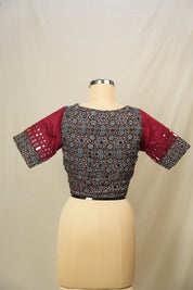 Black HBP Ajrakh Cotton Blouse - SRBACB30