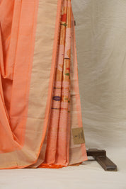 Orange Cotton Paithani Saree - SROCPS598