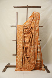 Ochre Orange HBP Cotton Saree - SROOCS3143